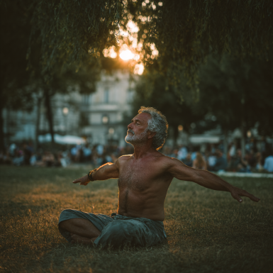 Щаслива група учасників після заняття йогою